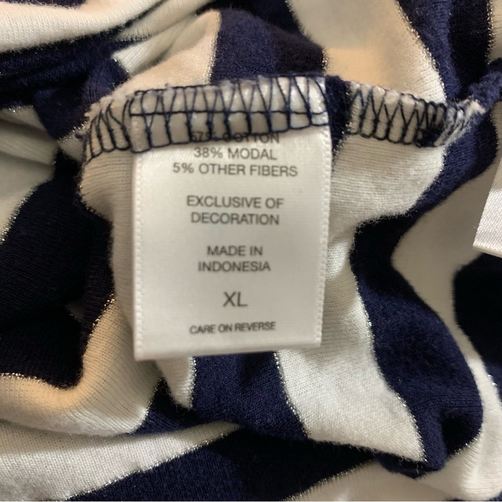 New York & Company Navy and White Striped Top - Picture 7 of 10